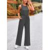 imagePRETTYGARDEN Womens Jumpsuits Summer Casual One Piece Outfits Sleeveless Wide Leg Long Pants RompersDark Grey