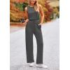 imagePRETTYGARDEN Womens Jumpsuits Summer Casual One Piece Outfits Sleeveless Wide Leg Long Pants RompersDark Grey