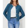 imagePRETTYGARDEN Womens Knit Cardigan Sweaters Casual Long Sleeve Open Front Button Down Trendy Jackets OuterwearBlue