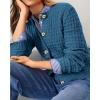 imagePRETTYGARDEN Womens Knit Cardigan Sweaters Casual Long Sleeve Open Front Button Down Trendy Jackets OuterwearBlue