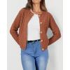 imagePRETTYGARDEN Womens Knit Cardigan Sweaters Casual Long Sleeve Open Front Button Down Trendy Jackets OuterwearBrown