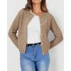 imagePRETTYGARDEN Womens Knit Cardigan Sweaters Casual Long Sleeve Open Front Button Down Trendy Jackets OuterwearCamel