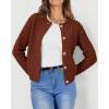 imagePRETTYGARDEN Womens Knit Cardigan Sweaters Casual Long Sleeve Open Front Button Down Trendy Jackets OuterwearCaramel