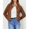 imagePRETTYGARDEN Womens Knit Cardigan Sweaters Casual Long Sleeve Open Front Button Down Trendy Jackets OuterwearCoffee