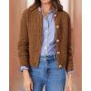 imagePRETTYGARDEN Womens Knit Cardigan Sweaters Casual Long Sleeve Open Front Button Down Trendy Jackets OuterwearCoffee