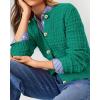imagePRETTYGARDEN Womens Knit Cardigan Sweaters Casual Long Sleeve Open Front Button Down Trendy Jackets OuterwearGreen