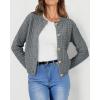 imagePRETTYGARDEN Womens Knit Cardigan Sweaters Casual Long Sleeve Open Front Button Down Trendy Jackets OuterwearGrey