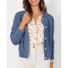 imagePRETTYGARDEN Womens Knit Cardigan Sweaters Casual Long Sleeve Open Front Button Down Trendy Jackets OuterwearGrey Blue