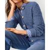 imagePRETTYGARDEN Womens Knit Cardigan Sweaters Casual Long Sleeve Open Front Button Down Trendy Jackets OuterwearGrey Blue