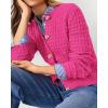 imagePRETTYGARDEN Womens Knit Cardigan Sweaters Casual Long Sleeve Open Front Button Down Trendy Jackets OuterwearRose Red