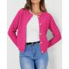 imagePRETTYGARDEN Womens Knit Cardigan Sweaters Casual Long Sleeve Open Front Button Down Trendy Jackets OuterwearRose Red