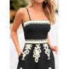 imagePRETTYGARDEN Womens Summer Boho Jumpsuits One Piece Beach Vacation Outfits Spaghetti Strap Wide Leg Pants RompersBlack