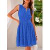 imagePRETTYGARDEN Womens Summer Dresses 2025 Sleeveless V Neck Eyelet Hollow Out Swing A Line Beach Vacation Sun DressBlue