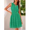 imagePRETTYGARDEN Womens Summer Dresses 2025 Sleeveless V Neck Eyelet Hollow Out Swing A Line Beach Vacation Sun DressGreen