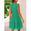 imagePRETTYGARDEN Womens Summer Dresses 2025 Sleeveless V Neck Eyelet Hollow Out Swing A Line Beach Vacation Sun DressGreen