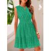 imagePRETTYGARDEN Womens Summer Dresses 2025 Sleeveless V Neck Eyelet Hollow Out Swing A Line Beach Vacation Sun DressGreen