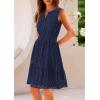 imagePRETTYGARDEN Womens Summer Dresses 2025 Sleeveless V Neck Eyelet Hollow Out Swing A Line Beach Vacation Sun DressNavy
