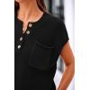 imagePRETTYGARDEN Womens Two Piece Outfits Sweater Sets Knit Pullover Tops And High Waisted Pants Matching Tracksuit Sweatsuit SetButton Black