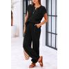 imagePRETTYGARDEN Womens Two Piece Outfits Sweater Sets Knit Pullover Tops And High Waisted Pants Matching Tracksuit Sweatsuit SetButton Black