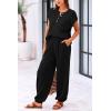 imagePRETTYGARDEN Womens Two Piece Outfits Sweater Sets Knit Pullover Tops And High Waisted Pants Matching Tracksuit Sweatsuit SetButton Black