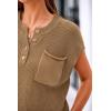 imagePRETTYGARDEN Womens Two Piece Outfits Sweater Sets Knit Pullover Tops And High Waisted Pants Matching Tracksuit Sweatsuit SetButton Khaki