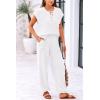 imagePRETTYGARDEN Womens Two Piece Outfits Sweater Sets Knit Pullover Tops And High Waisted Pants Matching Tracksuit Sweatsuit SetButton White