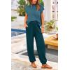 imagePRETTYGARDEN Womens Two Piece Outfits Sweater Sets Knit Pullover Tops And High Waisted Pants Matching Tracksuit Sweatsuit SetGrey Blue
