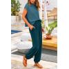 imagePRETTYGARDEN Womens Two Piece Outfits Sweater Sets Knit Pullover Tops And High Waisted Pants Matching Tracksuit Sweatsuit SetGrey Blue