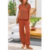 imagePRETTYGARDEN Womens Two Piece Outfits Sweater Sets Knit Pullover Tops And High Waisted Pants Matching Tracksuit Sweatsuit SetRust Red