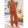 imagePRETTYGARDEN Womens Two Piece Outfits Sweater Sets Knit Pullover Tops And High Waisted Pants Matching Tracksuit Sweatsuit SetRust Red