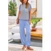 imagePRETTYGARDEN Womens Two Piece Outfits Sweater Sets Knit Pullover Tops And High Waisted Pants Matching Tracksuit Sweatsuit SetSky Blue