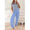 imagePRETTYGARDEN Womens Two Piece Outfits Sweater Sets Knit Pullover Tops And High Waisted Pants Matching Tracksuit Sweatsuit SetSky Blue
