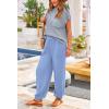 imagePRETTYGARDEN Womens Two Piece Outfits Sweater Sets Knit Pullover Tops And High Waisted Pants Matching Tracksuit Sweatsuit SetSky Blue