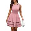 imagePRETTYGARDEN Womens 2025 Summer Sundresses Casual Elegant Sleeveless Flowy Tiered Ruffle A Line Mini Homecoming Party DressPink