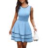 imagePRETTYGARDEN Womens 2025 Summer Sundresses Casual Elegant Sleeveless Flowy Tiered Ruffle A Line Mini Homecoming Party DressSky Blue