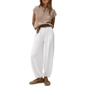 imagePRETTYGARDEN Womens Two Piece Outfits Sweater Sets Knit Pullover Tops And High Waisted Pants Matching Tracksuit Sweatsuit SetButton Khaki Beige White