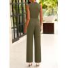 imagePRETTYGARDEN 2 Piece Outfits for Women Summer Matching Lounge Sets Ribbed Knit Crop Tank Tops Wide Leg Pants Travel ClothesArmy Green