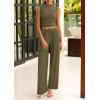 imagePRETTYGARDEN 2 Piece Outfits for Women Summer Matching Lounge Sets Ribbed Knit Crop Tank Tops Wide Leg Pants Travel ClothesArmy Green