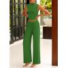 imagePRETTYGARDEN 2 Piece Sets for Women Summer 2025 Airport Travel Outfits Crop Tank Tops Wide Leg Pants Matching Lounge SetsGreen
