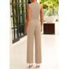 imagePRETTYGARDEN 2 Piece Sets for Women Summer 2025 Airport Travel Outfits Crop Tank Tops Wide Leg Pants Matching Lounge SetsKhaki