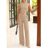 imagePRETTYGARDEN 2 Piece Sets for Women Summer 2025 Airport Travel Outfits Crop Tank Tops Wide Leg Pants Matching Lounge SetsKhaki