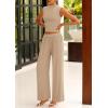 imagePRETTYGARDEN 2 Piece Sets for Women Summer 2025 Airport Travel Outfits Crop Tank Tops Wide Leg Pants Matching Lounge SetsKhaki
