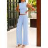 imagePRETTYGARDEN 2 Piece Sets for Women Summer 2025 Airport Travel Outfits Crop Tank Tops Wide Leg Pants Matching Lounge SetsLight Blue