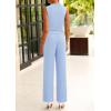 imagePRETTYGARDEN 2 Piece Sets for Women Summer 2025 Airport Travel Outfits Crop Tank Tops Wide Leg Pants Matching Lounge SetsLight Blue