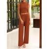 imagePRETTYGARDEN 2 Piece Sets for Women Summer 2025 Airport Travel Outfits Crop Tank Tops Wide Leg Pants Matching Lounge SetsOrange Red
