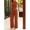 imagePRETTYGARDEN 2 Piece Sets for Women Summer 2025 Airport Travel Outfits Crop Tank Tops Wide Leg Pants Matching Lounge SetsOrange Red