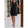 imagePRETTYGARDEN Casual Short Summer Dresses for Women 2025 Sleeveless Crewneck Cute Ruffle Loose Vacation Mini Tshirt DressBlack