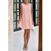 imagePRETTYGARDEN Casual Short Summer Dresses for Women 2025 Sleeveless Crewneck Cute Ruffle Loose Vacation Mini Tshirt DressGrey Pink