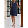 imagePRETTYGARDEN Casual Short Summer Dresses for Women 2025 Sleeveless Crewneck Cute Ruffle Loose Vacation Mini Tshirt DressNavy