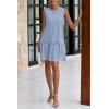 imagePRETTYGARDEN Casual Short Summer Dresses for Women 2025 Sleeveless Crewneck Cute Ruffle Loose Vacation Mini Tshirt DressSky Blue